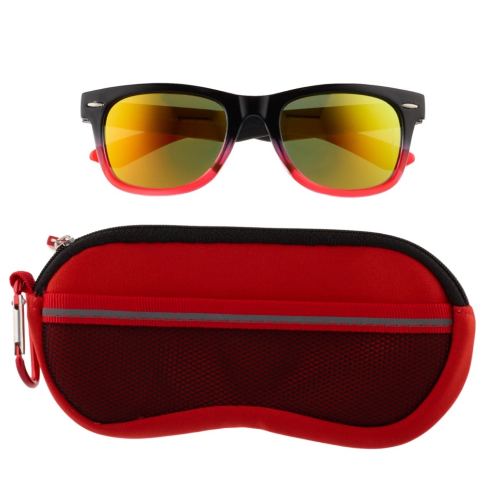 eyeSQUARED Boys Pan Oceanic Colored Wayfarer Style Sunglasses and Case Set